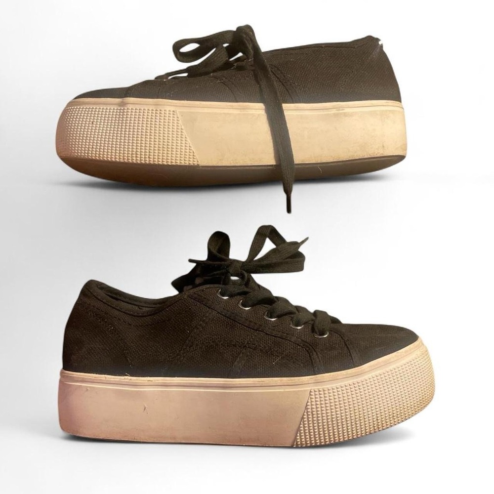 Steve Madden Black and White Platform Sneakers